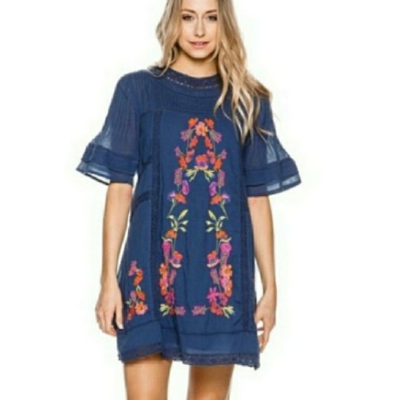 Free People Dresses & Skirts - Free People Perfectly Victorian Navy Dress